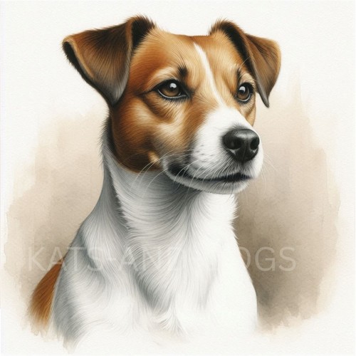 Jack russell watercolour art - watercolour,