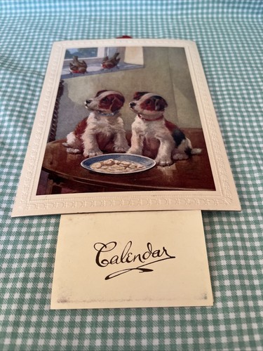 Vintage card calendar pair - card,